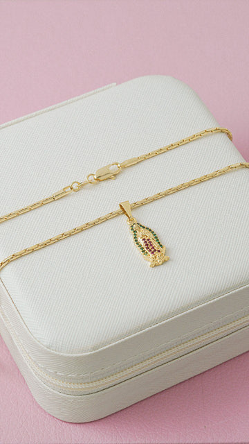 Dije Virgen Guadalupe Silueta circonias 2 Cms