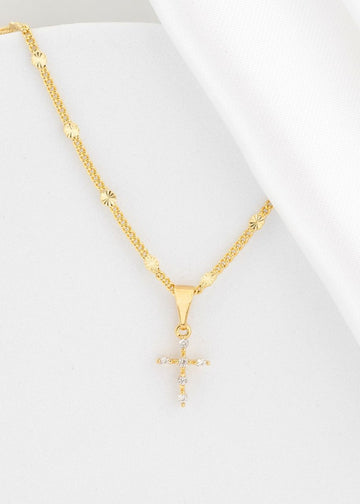 Dije Cruz 6 Circonias Cristal 1.1 cms Ed. Especial $