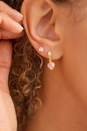 Areta Corazón Circonias 1.7 Cms ROSA