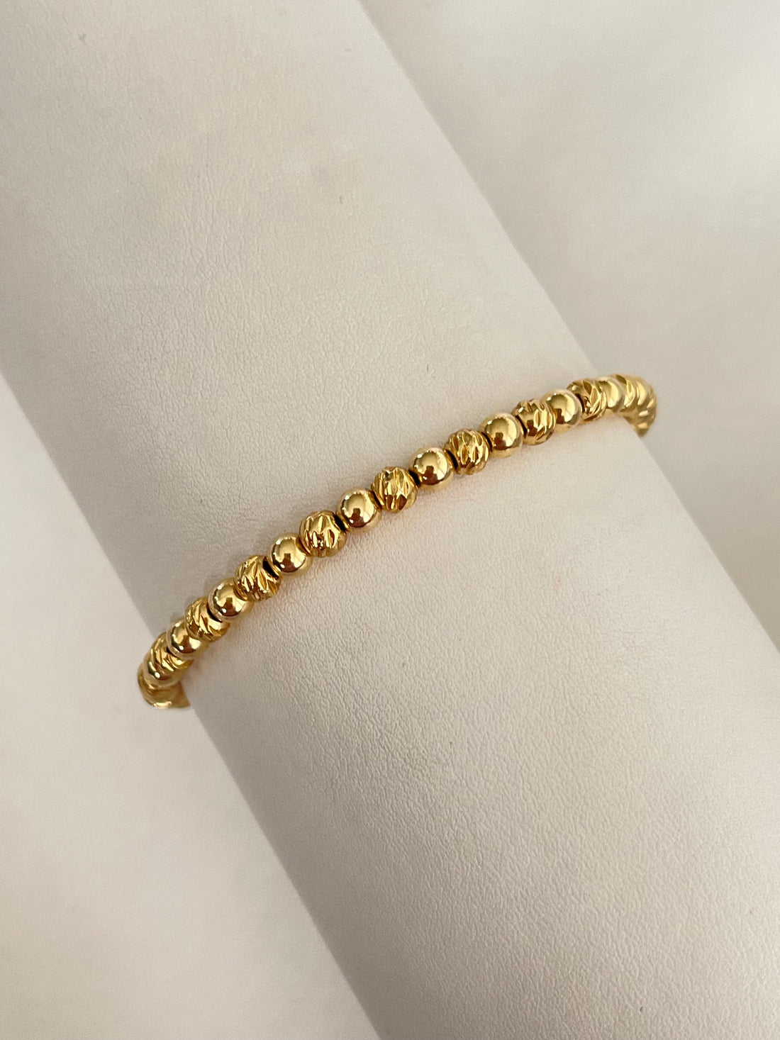 Pulsera balín 4mm diamantada y lisa