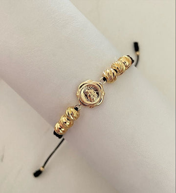 Pulsera virgen del Carmen con balines diamantados #6