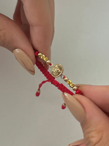 Pulsera San Miguel con balines #3 liso y #4 diamantado