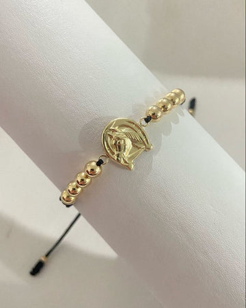 Pulsera de caballo con balines #5 lisos