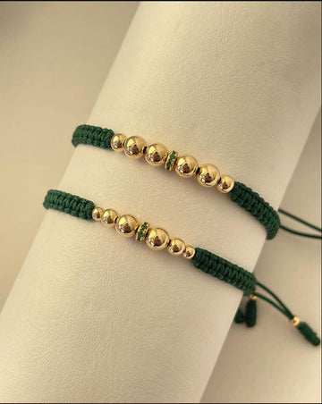 juego pulseras balin #4 #5 rondel verde 2x