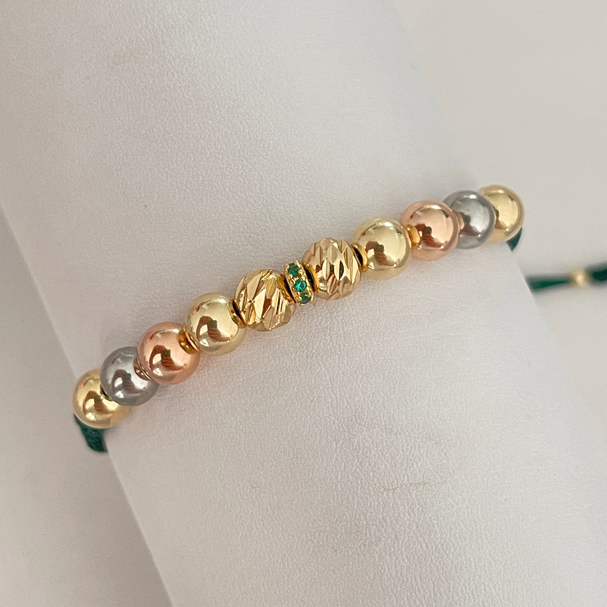 Pulsera 6 milímetros tres otros diamantada