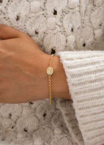 Pulsera Virgen Milagrosa 16.5 Cms Extensor Cruz