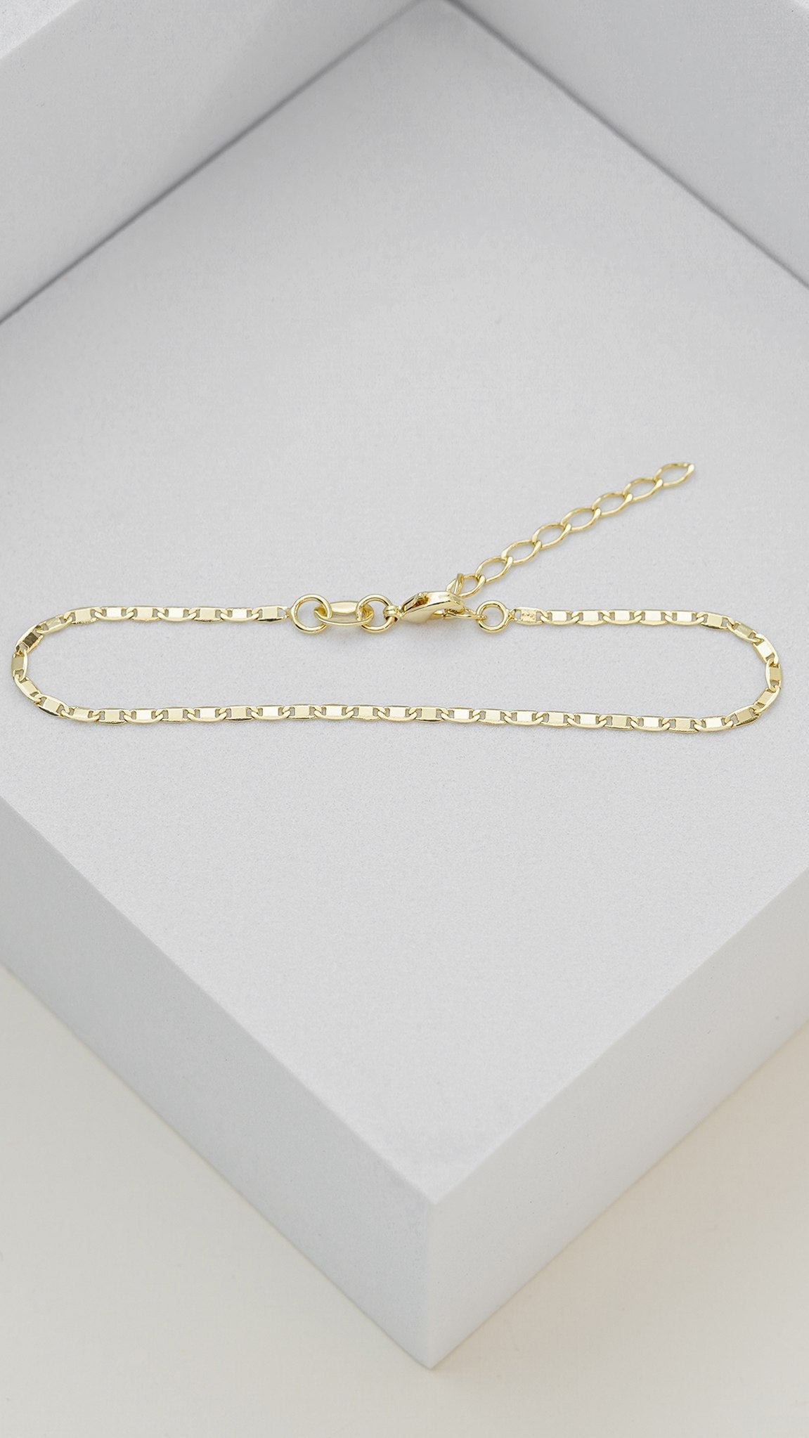 Pulsera Escalera Delgada  Plana Lisa 19 cms