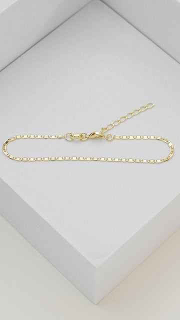 Pulsera Escalera Delgada  Plana Lisa 19 cms