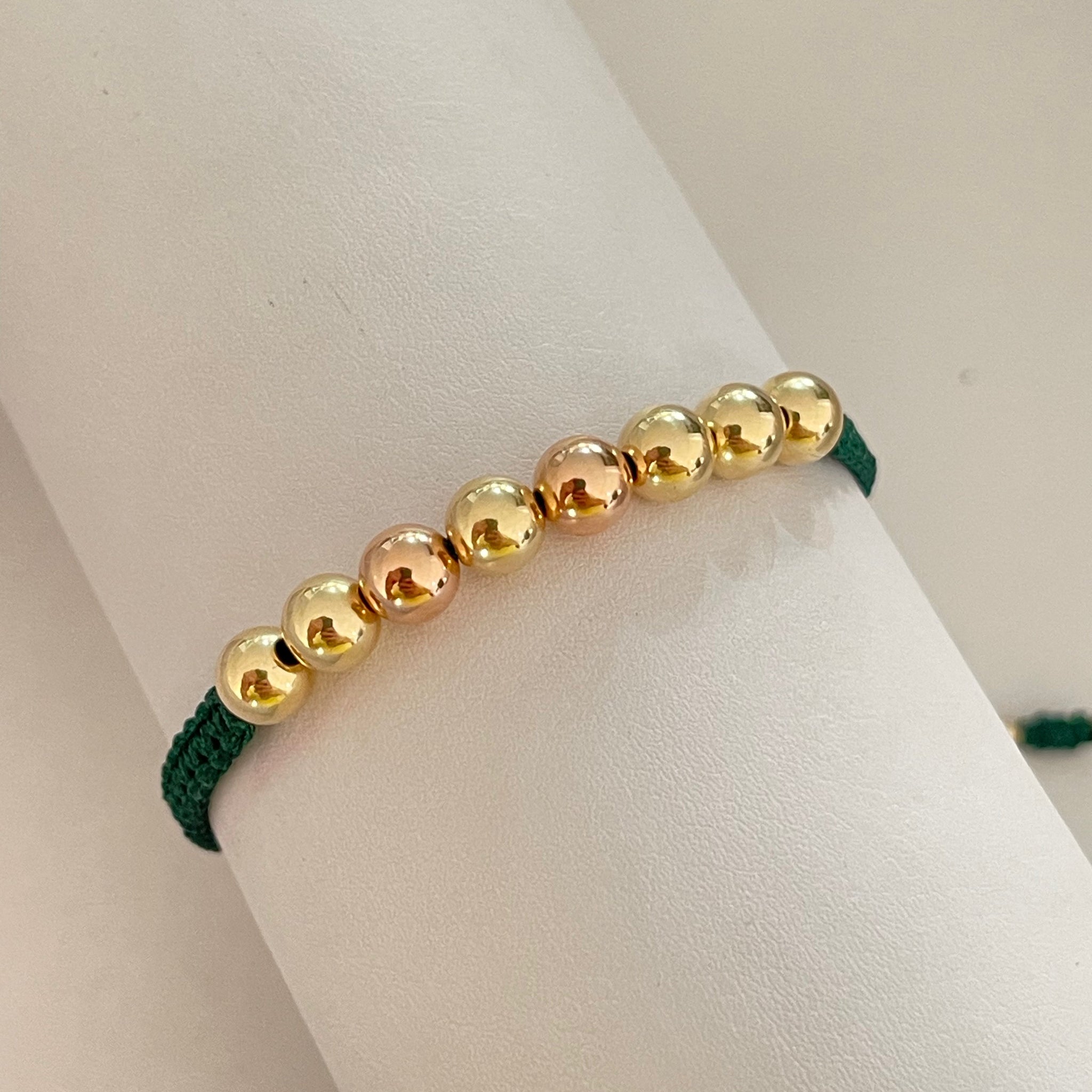 Pulsera 6 milímetros oro rosado y dorado