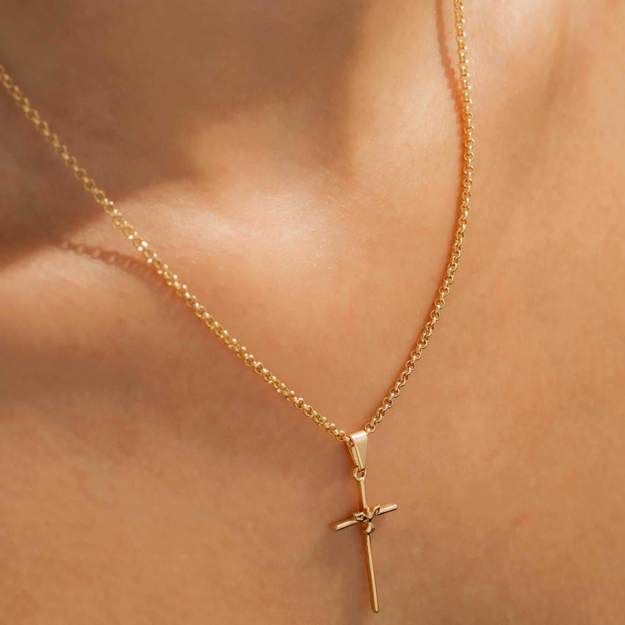 Cadena Aros (45cms) + Dije cruz Celestial