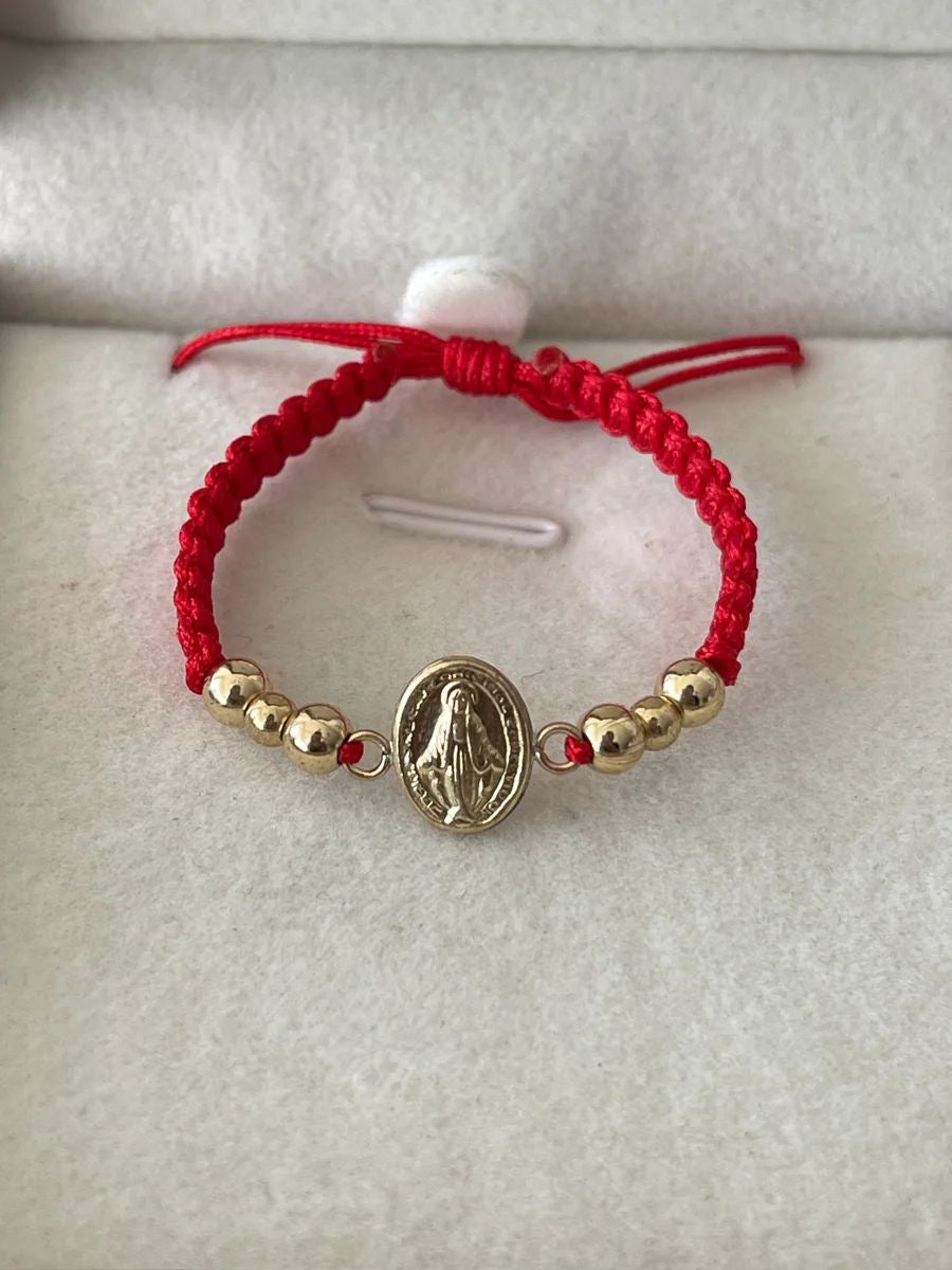 Pulsera Virgen Milagrosa con balines #4 y #5 lisos