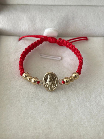 Pulsera Virgen Milagrosa con balines #4 y #5 lisos