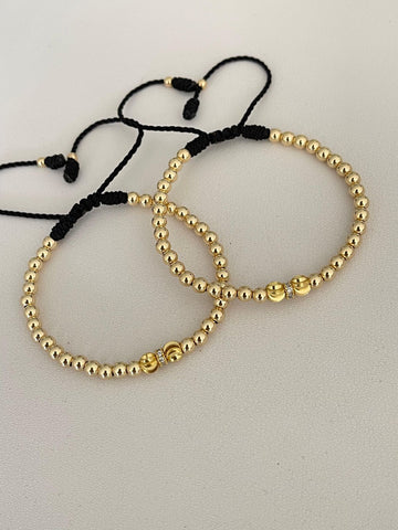 Juego Pulsera con Balin #4 y #5 2 x dorada