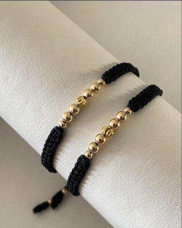 Juego Pulsera con balines #3 y #4 2 x negro