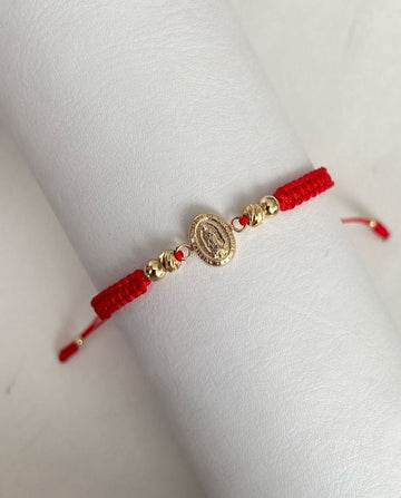 Pulsera virgen Milagrosa con balines lisos y diamantado #4