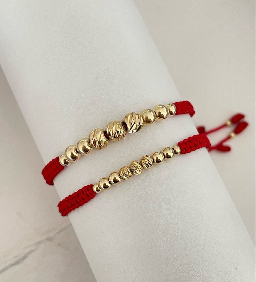 juego pulseras balin liso y diamantado #3 #4 #5 2x