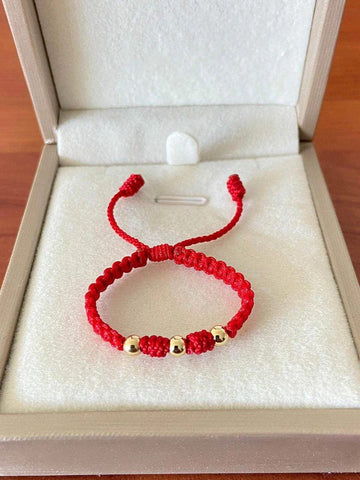 Pulseras con Balines #4 lisos Rojo