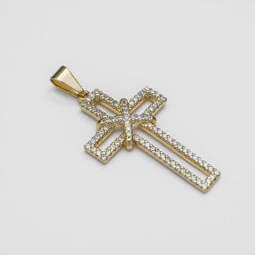 Dije Cruz Silueta circonias 3.5 cms