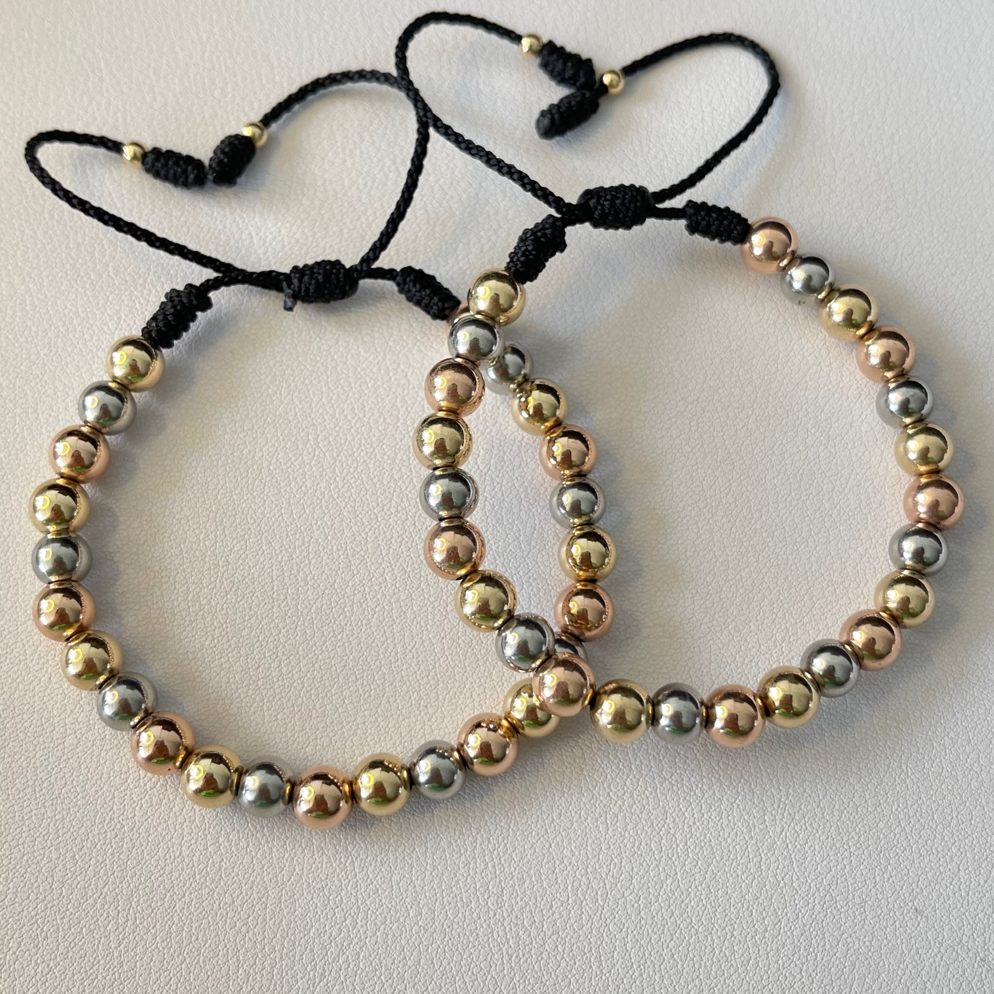 Pulsera Pareja 3 oros (6mm)